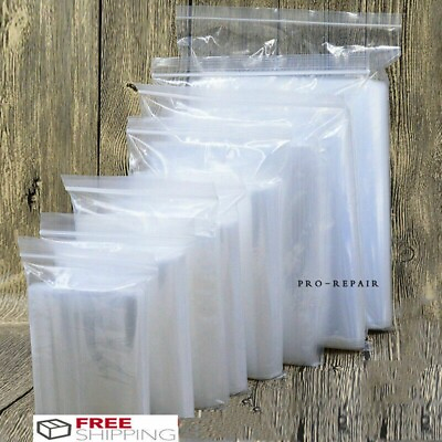 #ad 100x 2 Mil Clear Reclosable Zip Plastic Lock Bags Poly Jewelry Zipper Baggies US $6.64