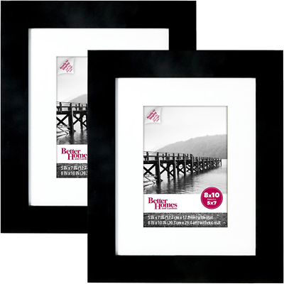 #ad Set of 2 Better Homes amp; Gardens 8x10 Black Frames 8x10 Matted to 5x7 $29.07
