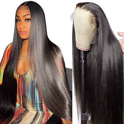 #ad #ad 13×4 Full Lace Frontal Wig Straight Human Hair Lace Frontal Wigs 4×4 Closure Wig $112.27