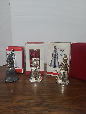 #ad Madison and Max 2001 2003 2005 Christmas Bell Lot of 3 IN Original Boxes $9.60