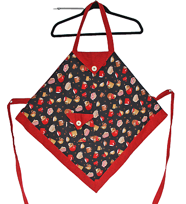 #ad Apron Coffee Cocoa Dessert Pattern Cute with Pocket amp; Buttons $17.00