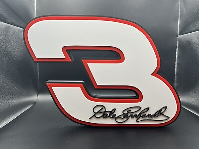 #ad Dale Earnhardt Sr 3 Logo Sign Display 3D Wall Desk Shelf Art $19.99