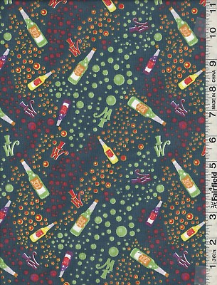 #ad Willy Wonka Green Soda Forest Fabric by Camelot Fabrics bty $14.99