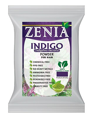 #ad Zenia Natural Pure Indigo Powder Indigofera Tinctoria Hair Beard Dye Color $6.99