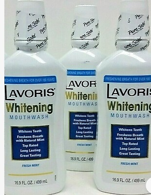 #ad Lavoris Whitening Mouthwash Fresh Mint 3 Bottles 16.9 Fluid Oz $19.99