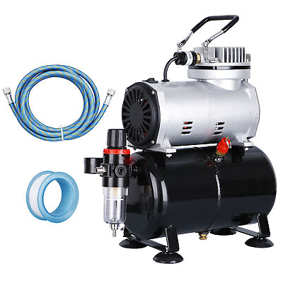 #ad Professional Airbrush Compressor w Tank Airbrushing Paint System Kit for Spray $73.58