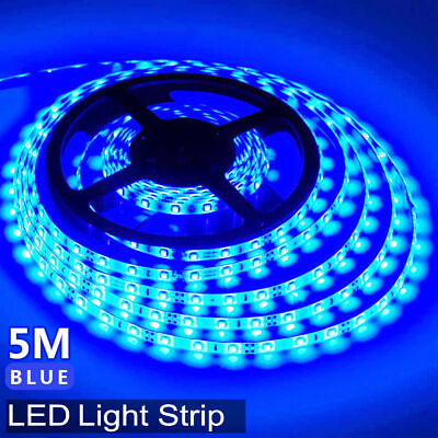 #ad 16.4ft UV Blue LED Strip Light Night Fishing Ultraviolet Boat 12v 8000K $12.17