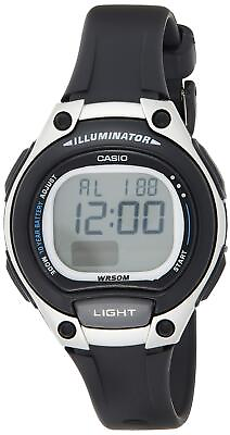 #ad Casio LW203 1A Ladies Boys Black Silver Resin Strap Digital Watch $16.99