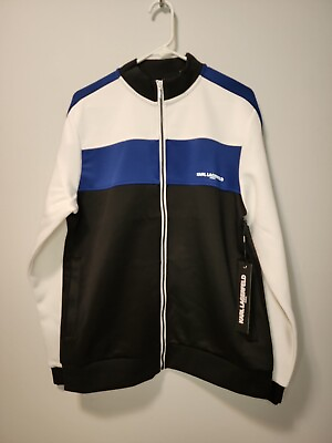 #ad Karl Lagerfeld ColorBlock Kidult Track Jacket Large New $69.00