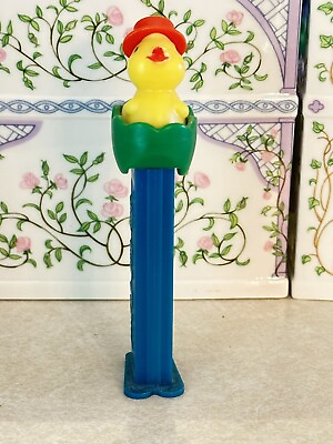 #ad #ad PEZ Vintage Easter Chick In Egg With Hat Green Blue Red $5.00