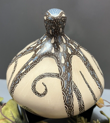 #ad Mata Ortiz Pottery Octopus Jorge Corona Guillen Mexican Folk Art Mexico Ceramic $180.00