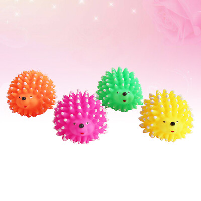 #ad 4pcs Creative Little Hedgehog Playing Toys Funny Pet Chew Toy Pet Sound Toy $13.96