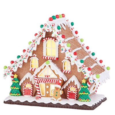 #ad Raz Imports Candy Gingerbread Lighted Lodge House Christmas 11.5quot; $79.95