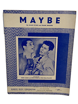 #ad Vintage 1935 Maybe Sheet Music Perry Como amp; Eddie Fisher Cover Photo $16.99