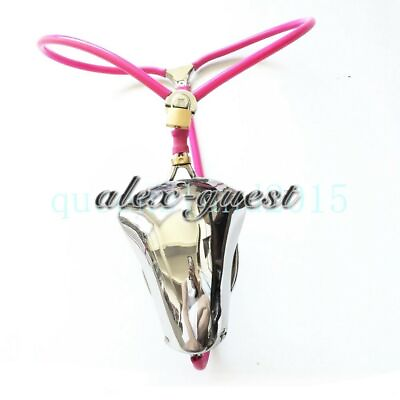 #ad Male Female Adjustable Invisible Pants Chastity Belt Device Stainless Steel Cage $80.18
