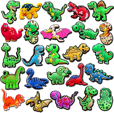 #ad 25PCS Dinosaur Shoe Charms Decoration for Clog Sandals Dino Charms Accessories $14.36