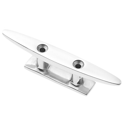 #ad 1x 4quot; 100mm Marine Yachting Flat Top Low Stainless Deck Cleat Silhouett Hardware $10.16