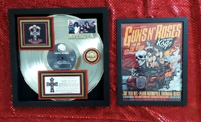 #ad Guns N#x27; Roses APPETITE FOR DESTRUCTION Award W Framed Concert Card $169.00