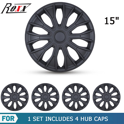 #ad NEW Set of 4 15quot; Snap On Full Hub Caps Wheel Covers fit R15 Tire amp; Steel Rim $43.99