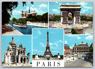 #ad Paris France Eiffel Tower Tourist Attractions Vintage Postcard $4.99