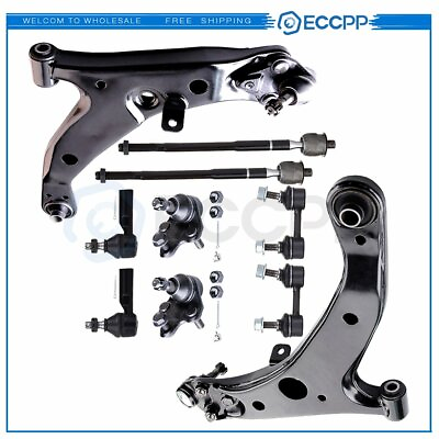 #ad 10Pcs Steering Kit Tie Rod End Control Arm Ball Joint for 96 02 Toyota Corolla $94.79