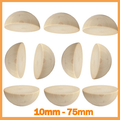 #ad Natural Wooden Craft Semicircle Balls DIY Split Half Halved Wood Balls 10mm 75mm $6.89