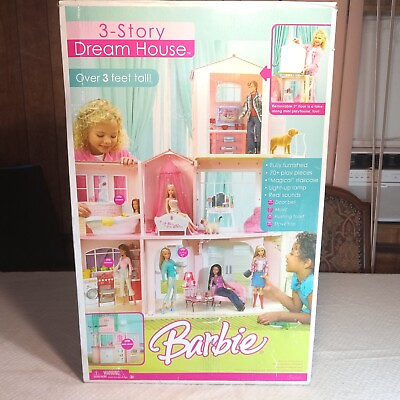 #ad RARE🔥 Barbie 3 Story Dream House Mattel VTG Townhouse Sound Doll 2006 w Box $319.10