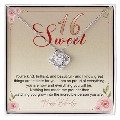 #ad Sweet Sixteen 16 Necklace Gift For Daughter Girl Birthday Valentines For Girls $39.99