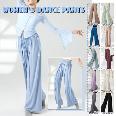 #ad Women#x27;s Classical Dance Pants Practice Pants Modern Dance Wide Leg Pants $22.55