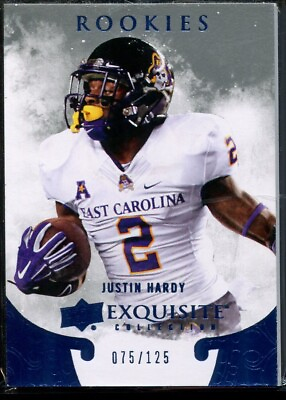 #ad 2014 Upper Deck Justin Hardy 125 Rookies #ER HJ Exquisite Collection Falcons $5.00