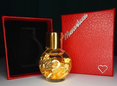 #ad Real Solid Pure 24K Gold Foil Flakes Floating in Glass Bottle Fancy Red Gift Box $69.95