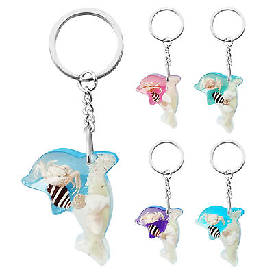 #ad Cartoon Animal Keychain Dolphin Shaped Keyring Sea Animal Jewelry Resin Mini $7.54