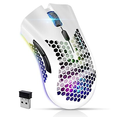 #ad Wireless Gaming Mouse Silent Click Wireless Rechargeable Mouse with Colorful $21.44