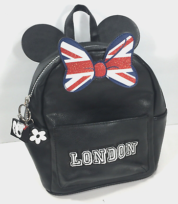 #ad Primark DISNEY BACKPACK MINNIE MOUSE BAG LONDON Bow British Flag RUCKSACK 11quot; $19.30