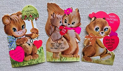 #ad YOU PICK Unused Animals Vtg Valentine Greeting Card Bear Squirrel Gopher Joke $3.99