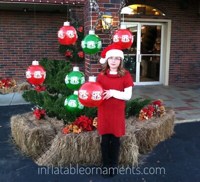#ad 6 BIG 14” Inflatable Xmas Holiday Yard Home Ornaments Decorations Reusable PVC $39.95