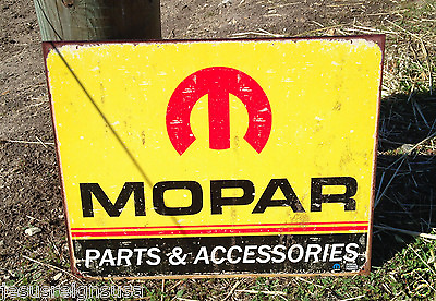 #ad Mopar Parts Accessories Tin Metal Sign Wall Garage Auto Shop Vintage Chrysler $19.95