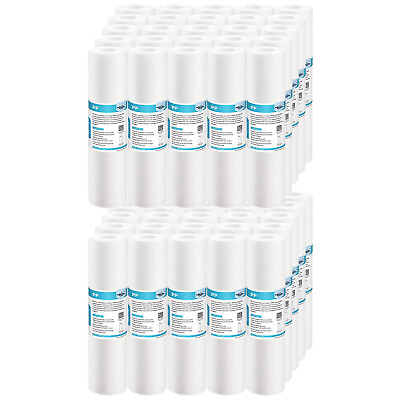 #ad 50 Pack 1 5 10 20 25 50 Micron 10quot;x2.5quot; Sediment Water Filter Whole House System $53.31