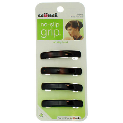 #ad Scunci No Slip Grip All Day Hold No Slip Grip Hair Barrettes Tortoise and Bl... $7.95