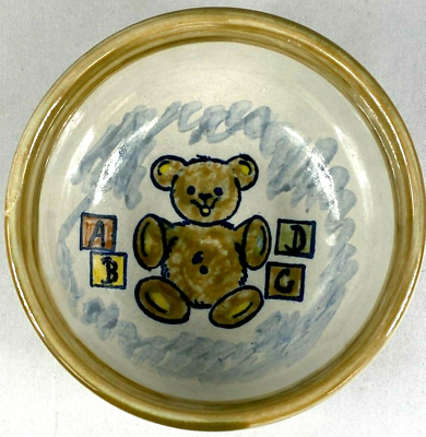 #ad Louisville Stoneware Teddy Bear Bowl 5quot; Childrens Hand Made Pottery USA Vintage $10.77