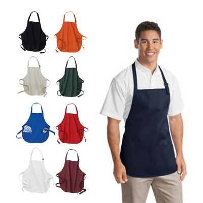 #ad Port Authority Medium Length Apron with Pouch Pockets A510 $9.56