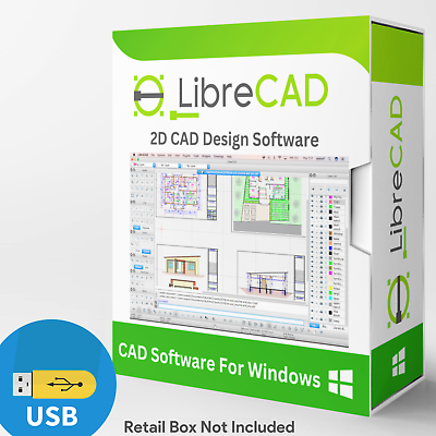#ad Libre Cad for Windows 2D CAD Computer Aided Design Full Software Package USB $17.99