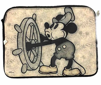 #ad Disney Laptop Case 11 1 2 x 15 1 4quot; Mickey Mouse Reversible Computer Zip Sleeve $31.00