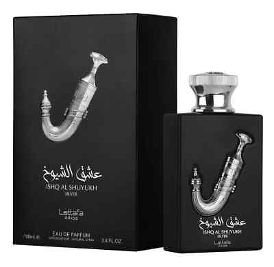 #ad Ishq Al Shuyukh Silver by Lattafa Pride 3.4oz Eau De Parfum Unisex New In Box $36.48