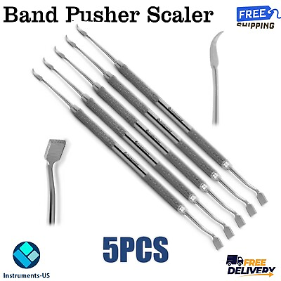 #ad 5Pcs Orthodontic Band Pusher Scaler Band Placement Seater Cement Cleanup Tools $41.78
