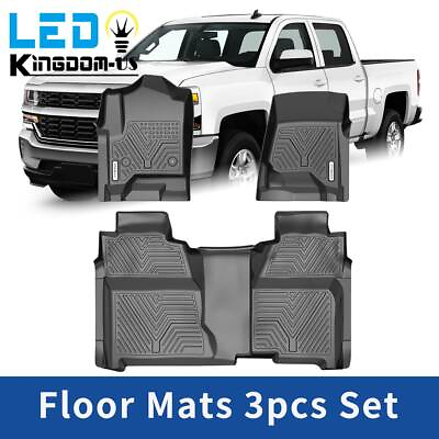 #ad Floor Mats Liners for Chevy Silverado GMC Sierra 1500 Crew Cab TPE All Weather $82.49