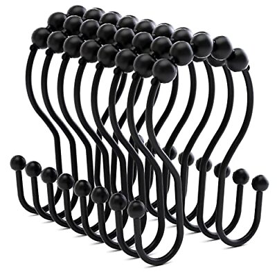 #ad Shower Curtain Hooks Rings Rust Resistant Double Shower Curtain Hooks 12 Pcs $9.87
