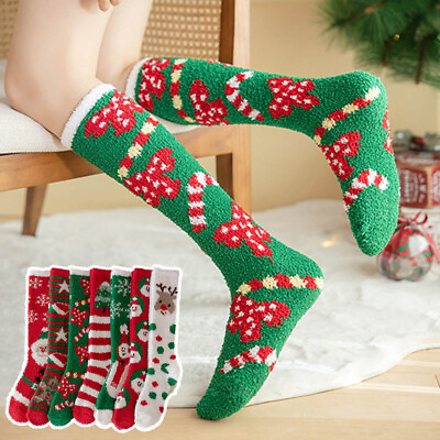 #ad Women Mens Fluffy Cosy Bed Sleep Socks Winter Warm Sock Christmas Stocking Gift $1.96