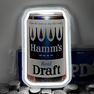 #ad Hamm#x27;s Beer Real Draft Neon NightLight Pub Club Party Mall WallDecor LED12quot;x7quot;H4 $49.99