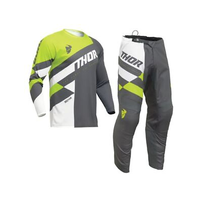 #ad 2024 Thor Sector CHECKER Kids Motocross Gear GREY ACID Youth GBP 69.98